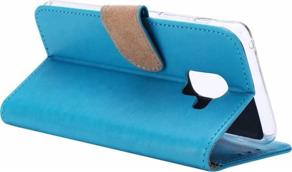 Samsung Galaxy A6 Plus 2018 Hoesjes – Portemonnee Hoes – Magneetsluiting – 2x Gehard Glas Screenprotector – Turquoise-Ilumina Benelux