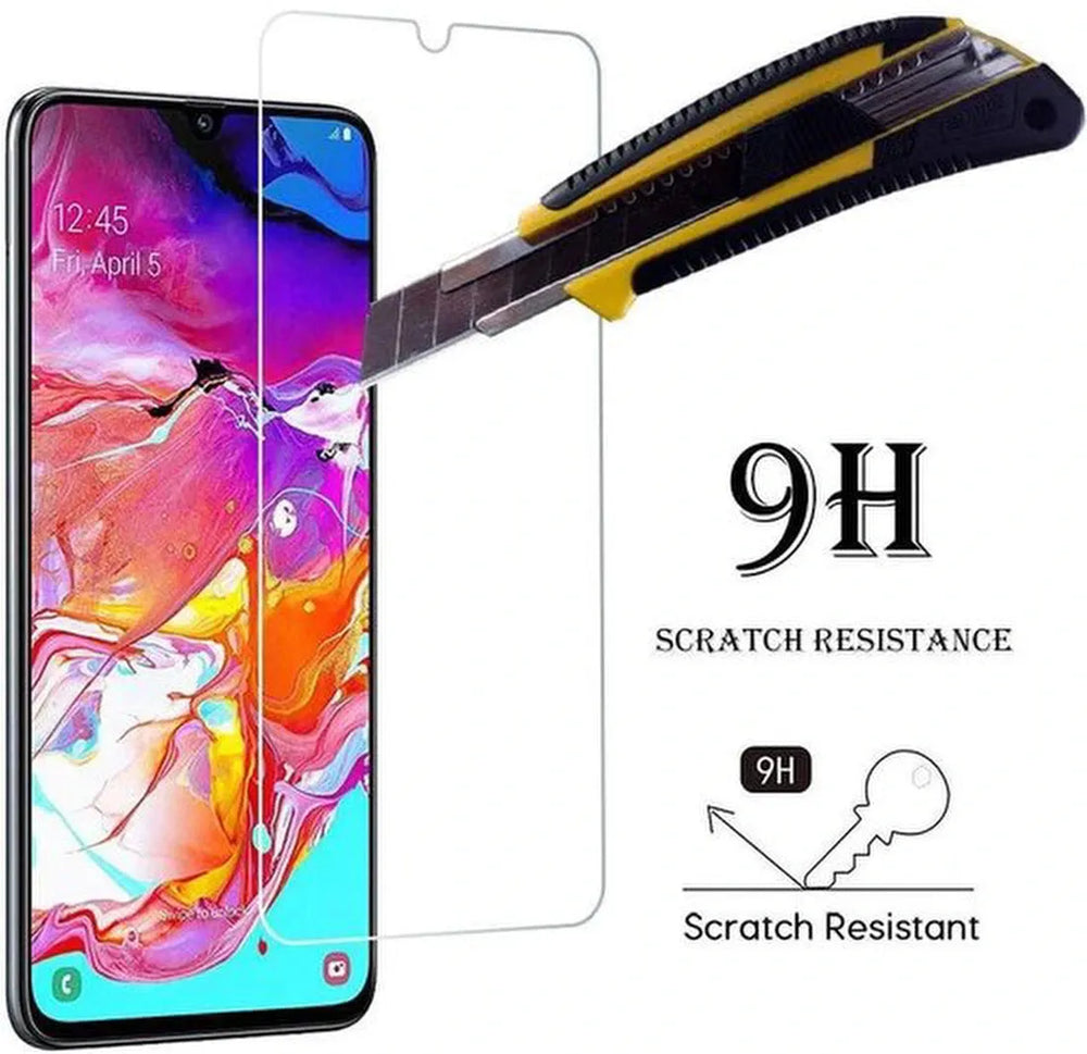 Samsung Galaxy A70/A70S Hoesjes – Portemonnee Hoes – Pasjeshouder – 2x Gehard Glas Screenprotector – Zwart-Ilumina Benelux