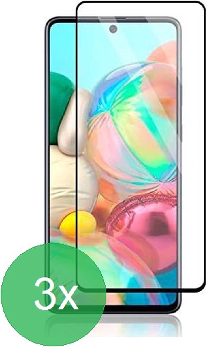 Samsung Galaxy A71 Screenprotector Full Cover – 9H Gehard Glas – 3-Pack-Ilumina Benelux