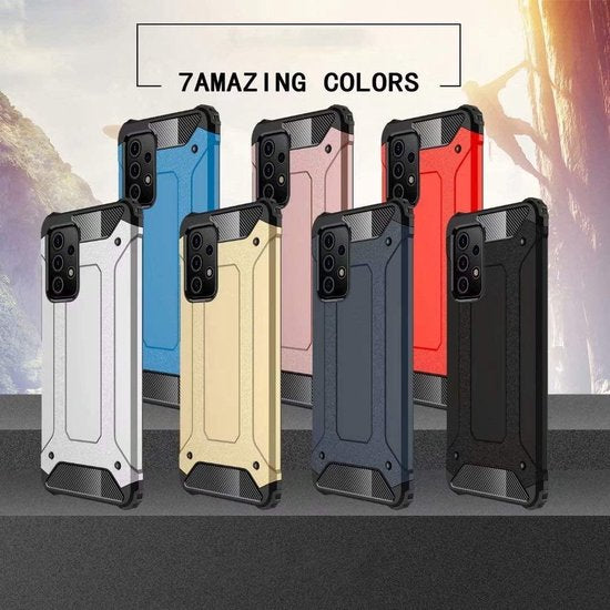 Samsung Galaxy A72 5G Hoesjes – Heavy Duty Armor Backcover – Schokbestendig – Roségoud-Ilumina Benelux