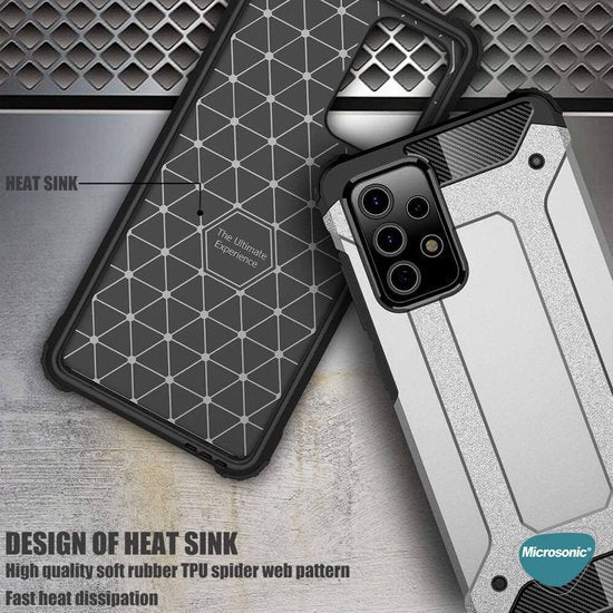 Samsung Galaxy A73 5G Hoesjes – Heavy Duty Armor Backcover – Schokbestendig – Goud-Ilumina Benelux