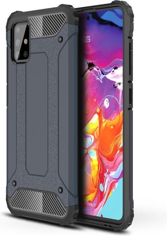 Samsung Galaxy A73 5G Hoesjes – Hybride Backcover – Schokbestendig Dual Layer Armor Case – Extra Stevig – Blauw-Ilumina Benelux