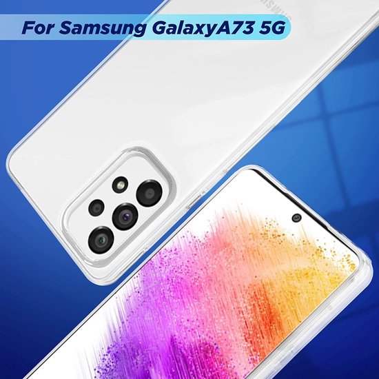 Samsung Galaxy A73 5G Hoesjes – Siliconen Backcover – Transparant – Inclusief Screenprotector – Soft Cover-Ilumina Benelux