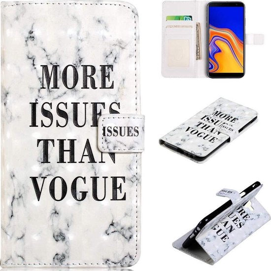 Samsung Galaxy J4 Plus 2018 Hoesjes – Portemonnee Bookcase – Pasjeshouder – Magneetsluiting – More Issues Than Vogue-Ilumina Benelux