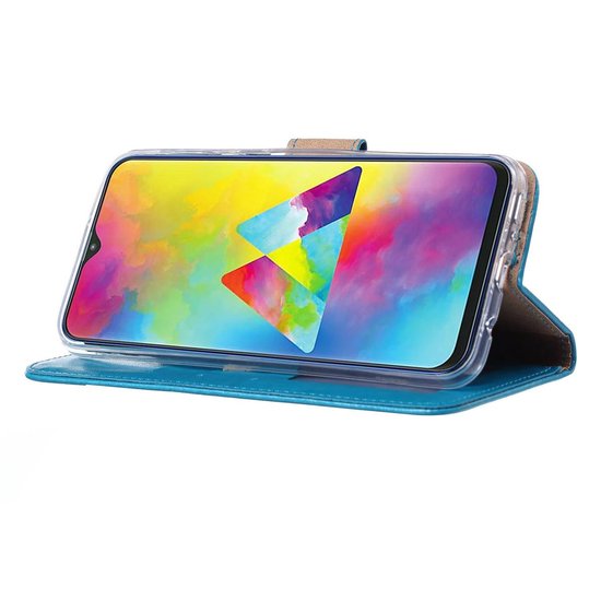 Samsung Galaxy M20 Hoesjes – Portemonnee Hoes – Pasjeshouder – Magneetsluiting – Turquoise-Ilumina Benelux