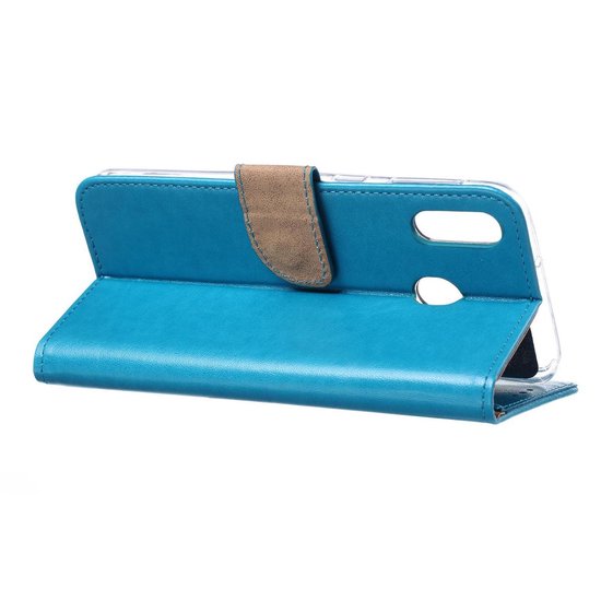Samsung Galaxy M20 Hoesjes – Portemonnee Hoes – Pasjeshouder – Magneetsluiting – Turquoise-Ilumina Benelux