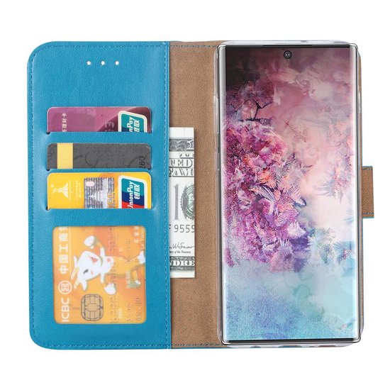 Samsung Galaxy Note 10 Hoesjes – Bookcase Portemonnee Hoes – Pasjeshouder – Magneetsluiting – Turquoise-Ilumina Benelux