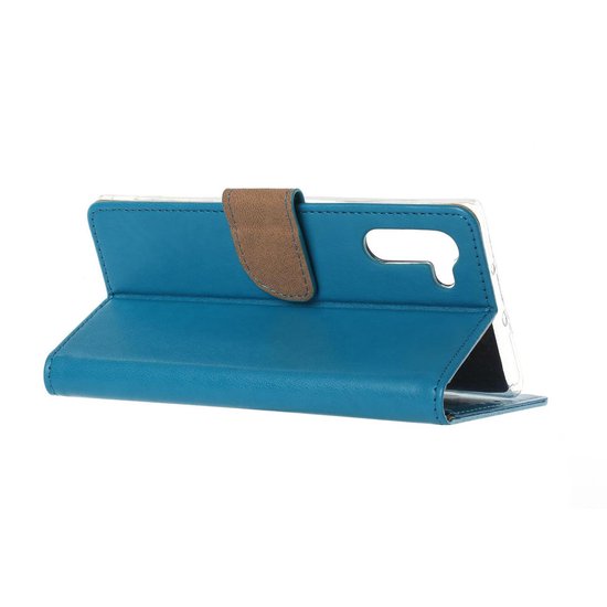 Samsung Galaxy Note 10 Hoesjes – Bookcase Portemonnee Hoes – Pasjeshouder – Magneetsluiting – Turquoise-Ilumina Benelux