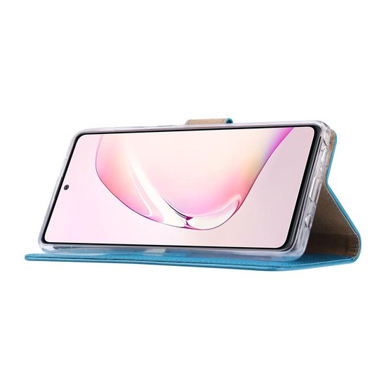 Samsung Galaxy Note 10 Lite Hoesjes – Bookcase Portemonnee Hoes – Pasjeshouder – Magneetsluiting – Turquoise-Ilumina Benelux