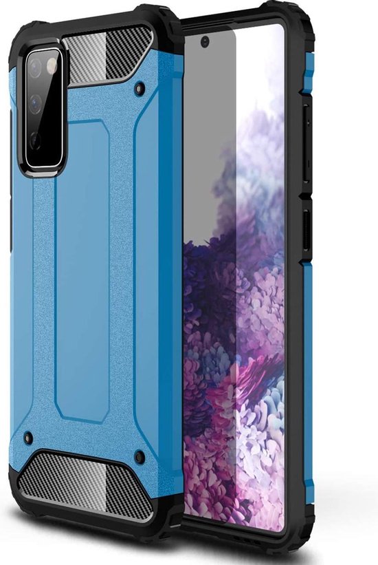 Samsung Galaxy Note 20 Hoesjes – Armor Hybrid Backcover – Schokbestendig – Blauw-Ilumina Benelux
