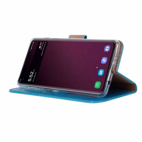 Samsung Galaxy S10 Hoesjes – Portemonnee Bookcase – Magneetsluiting – 2x Gehard Glas Screenprotector – Turquoise-Ilumina Benelux
