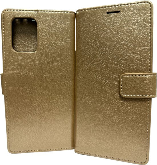 Samsung Galaxy S10 Lite Hoesjes – Portemonnee Hoes – Pasjeshouder – Magneetsluiting – Goud-Ilumina Benelux