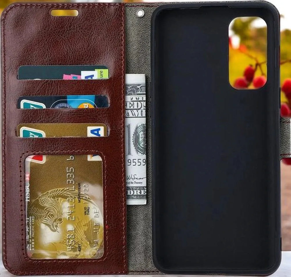 Samsung Galaxy S20 5G Hoesjes – Portemonnee Hoes – Pasjeshouder – Magneetsluiting – Bruin-Ilumina Benelux