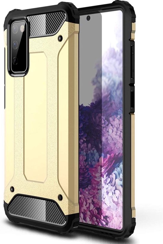 Samsung Galaxy S20 Plus Hoesjes – Heavy Duty Armor Backcover – Schokbestendig – Versterkte Hoeken – Goud-Ilumina Benelux