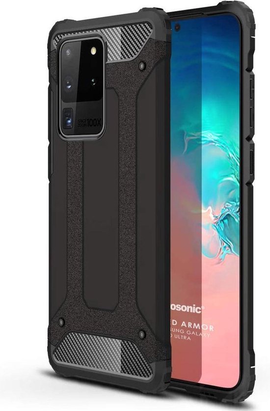 Samsung Galaxy S20 Plus Hoesjes – Heavy Duty Armor Backcover – Schokbestendig – Zwart-Ilumina Benelux