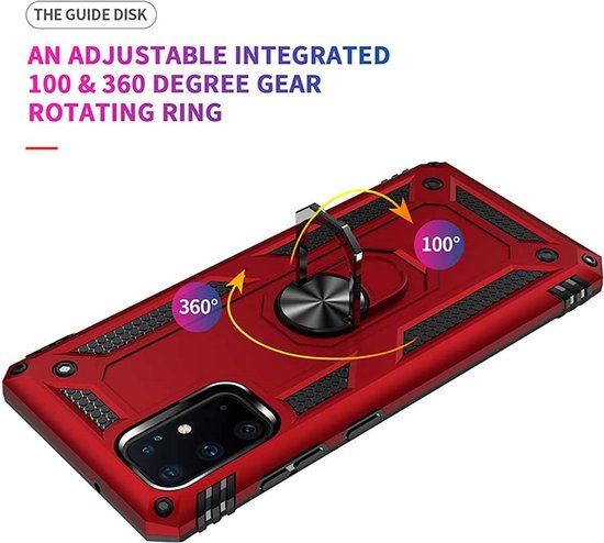 Roségoud Samsung Galaxy S20 Plus Ring Armor Backcover met 100/360 graden draaibare ringstandaard.