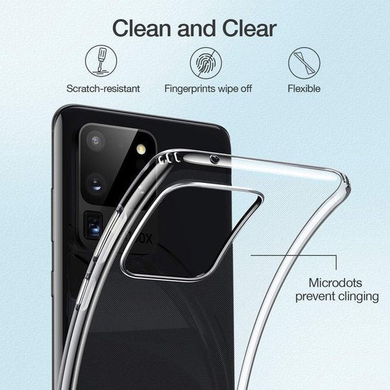 Samsung Galaxy S20 Ultra Hoesjes – Siliconen Backcover – Soft Grip – Transparant-Ilumina Benelux