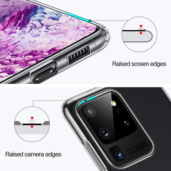 Samsung Galaxy S20 Ultra Hoesjes – Siliconen Backcover – Soft Grip – Transparant-Ilumina Benelux