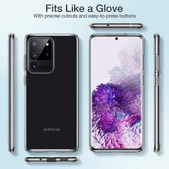 Samsung Galaxy S20 Ultra Hoesjes – Siliconen Backcover – Soft Grip – Transparant-Ilumina Benelux