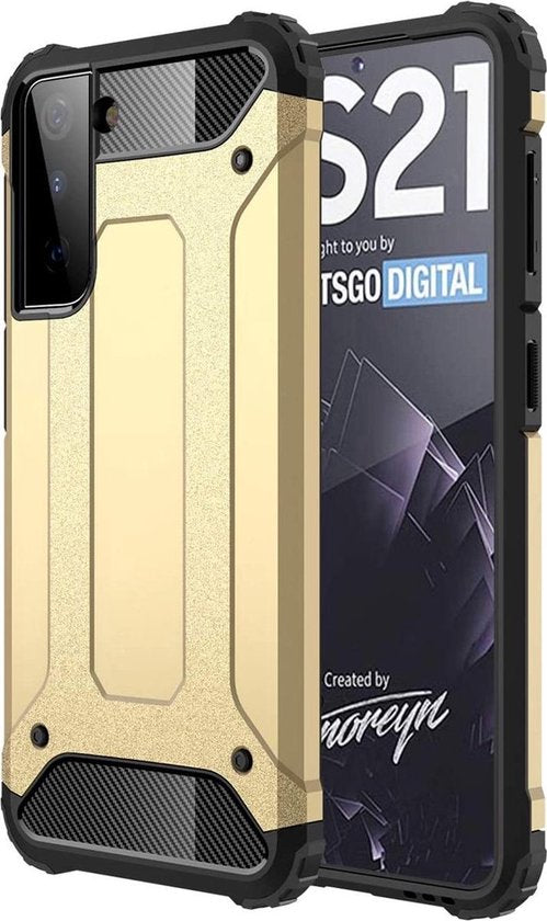 Samsung Galaxy S21 Plus Hoesjes – Heavy Duty Armor Backcover – Schokbestendig – Extra Bescherming – Goud-Ilumina Benelux