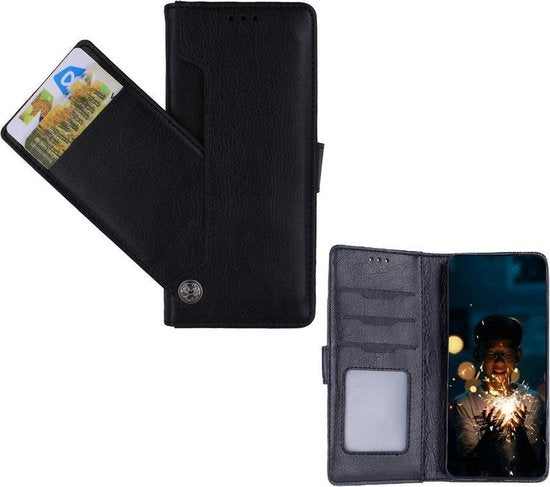 Samsung Galaxy S21 Plus Hoesjes – Portemonnee Book Case – 5 Kaartsleuven – Magneetsluiting – Zwart-Ilumina Benelux