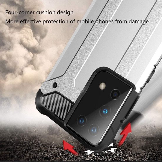 Samsung Galaxy S21 Ultra Hoesjes – Heavy Duty Armor Backcover – Schokbestendig – Extra Bescherming – Goud-Ilumina Benelux