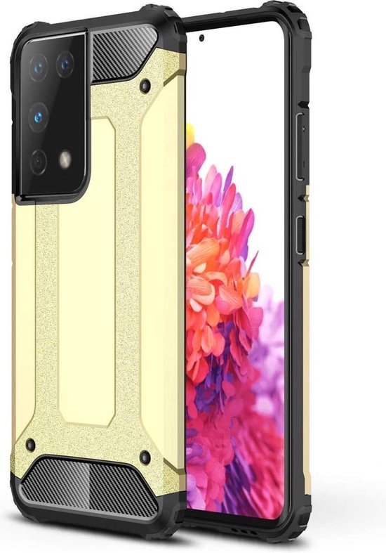 Samsung Galaxy S21 Ultra Hoesjes – Heavy Duty Armor Backcover – Schokbestendig – Extra Bescherming – Goud-Ilumina Benelux