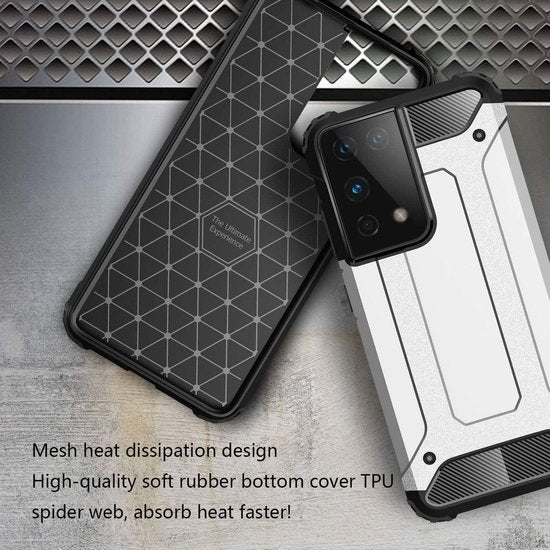 Samsung Galaxy S21 Ultra Hoesjes – Heavy Duty Armor Backcover – Schokbestendig – Rood-Ilumina Benelux