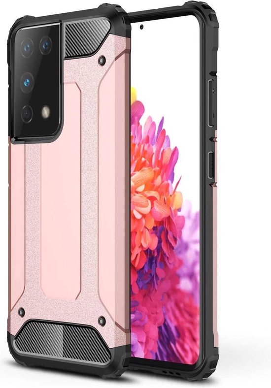 Samsung Galaxy S21 Ultra Hoesjes – Heavy Duty Armor Backcover – Schokbestendig – Roségoud-Ilumina Benelux