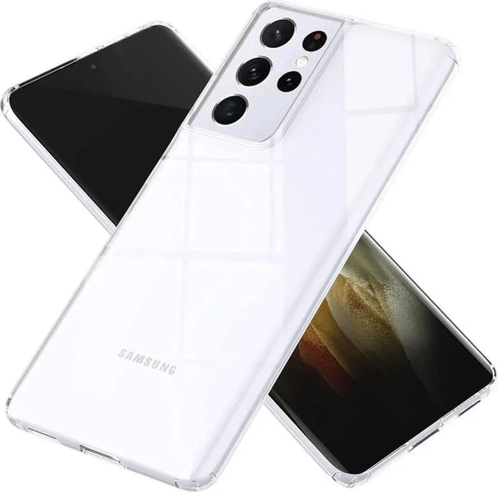 Samsung Galaxy S21 Ultra Hoesjes – Transparante Siliconen Backcover – Soft Case – Inclusief Screenprotector-Ilumina Benelux