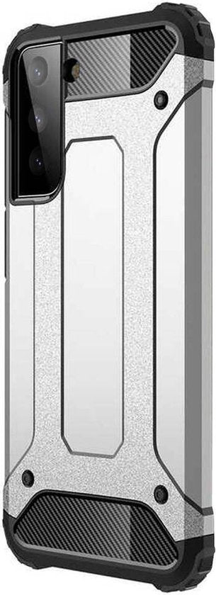 Samsung Galaxy S22 Hoesjes – Heavy Duty Armor Backcover – Schokbestendig – Zilver-Ilumina Benelux