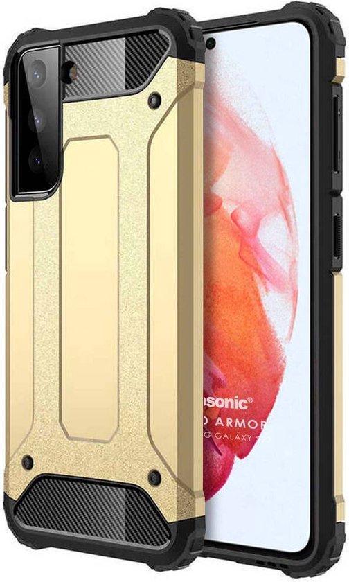 Samsung Galaxy S22 Plus Hoesjes – Heavy Duty Armor Backcover – Schokbestendig – Goud-Ilumina Benelux