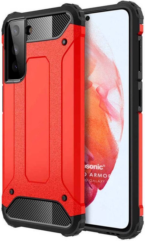 Samsung Galaxy S22 Plus Hoesjes – Heavy Duty Armor Backcover – Schokbestendig – Rood-Ilumina Benelux
