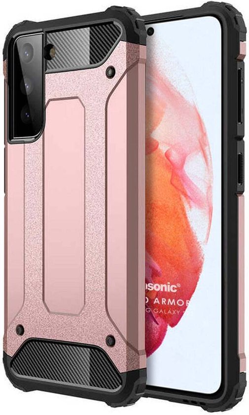 Samsung Galaxy S22 Plus Hoesjes – Heavy Duty Armor Backcover – Schokbestendig – Roségoud-Ilumina Benelux