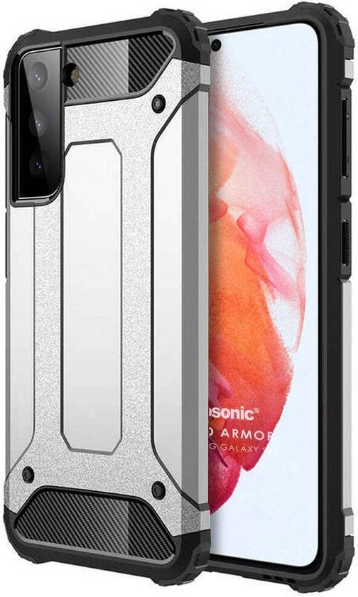 Samsung Galaxy S22 Plus Hoesjes – Heavy Duty Armor Backcover – Schokbestendig – Zilver-Ilumina Benelux