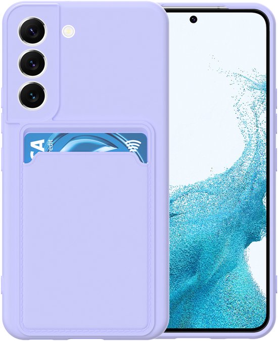 Samsung Galaxy S22 Plus Hoesjes – Siliconen Backcover – Pasjeshouder – TPU – Lila-Ilumina Benelux