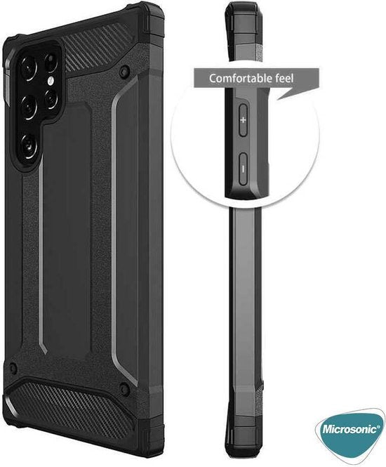 Samsung Galaxy S22 Ultra Hoesjes – Heavy Duty Armor Backcover – Schokbestendig – Blauw-Ilumina Benelux