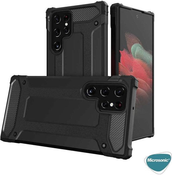 Samsung Galaxy S22 Ultra Hoesjes – Heavy Duty Armor Backcover – Schokbestendig – Rood-Ilumina Benelux