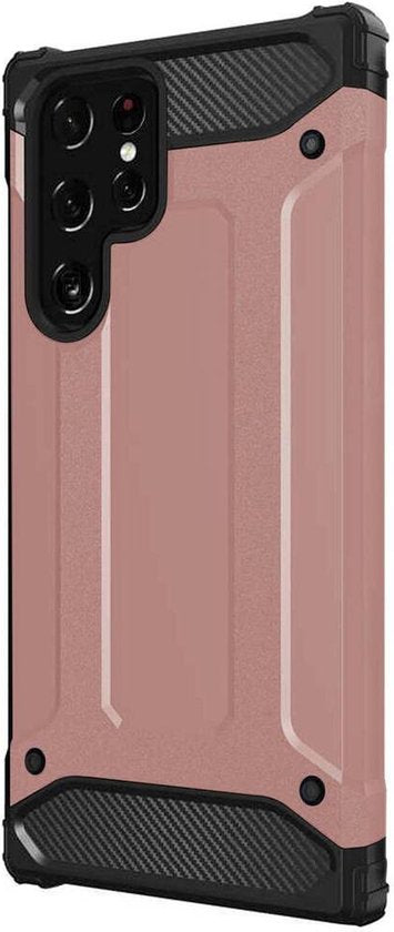 Samsung Galaxy S22 Ultra Hoesjes – Heavy Duty Armor Backcover – Schokbestendig – Roségoud-Ilumina Benelux