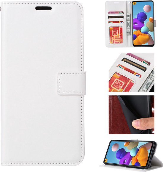 Samsung Galaxy S22 Ultra Hoesjes – Portemonnee Hoes – Pasjeshouder – Magneetsluiting – Wit-Ilumina Benelux