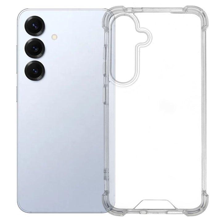Samsung Galaxy S24 FE/S25 FE Hoesjes – Siliconen Backcover – Schokbestendig – Transparant + 2x Screenprotector-Ilumina Benelux