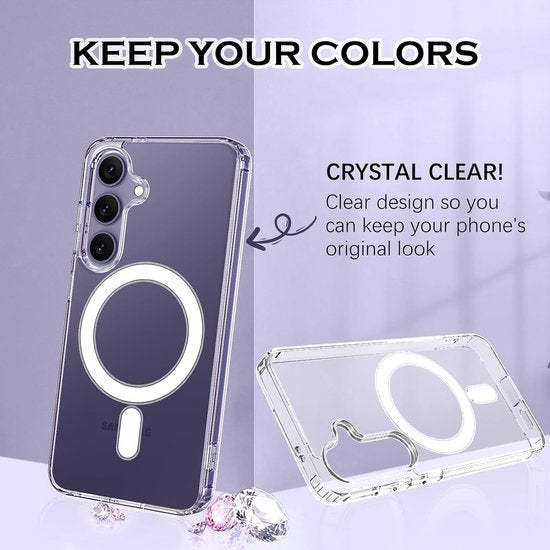 Samsung Galaxy S24 Hoesjes – Magnetische Backcover – MagSafe Compatibel – Doorzichtig Transparant-Ilumina Benelux