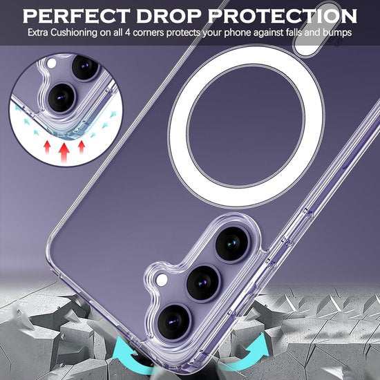 Samsung Galaxy S24 Hoesjes – Magnetische Backcover – MagSafe Compatibel – Doorzichtig Transparant-Ilumina Benelux