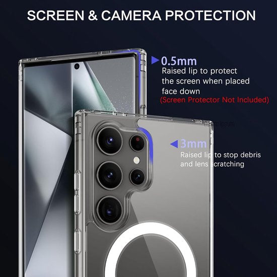Samsung Galaxy S24 Ultra Hoesjes – Doorzichtige Backcover – MagSafe Compatibel – Magnetisch – Transparant-Ilumina Benelux