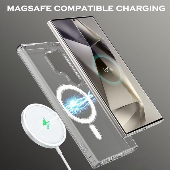 Samsung Galaxy S24 Ultra Hoesjes – Doorzichtige Backcover – MagSafe Compatibel – Magnetisch – Transparant-Ilumina Benelux