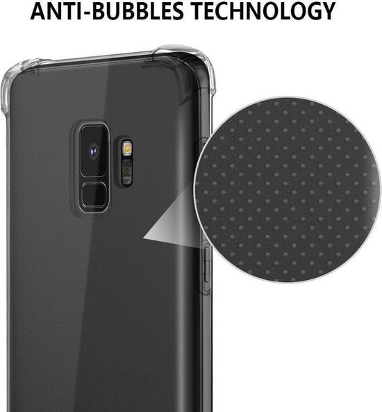 Samsung Galaxy S9 Hoesjes – Siliconen Backcover – Schokbestendig Bumper – Transparant – Inclusief Screenprotector-Ilumina Benelux