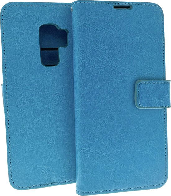 Samsung Galaxy S9 Plus Hoesjes – Portemonnee Hoes – Pasjeshouder – Magneetsluiting – Turquoise-Ilumina Benelux