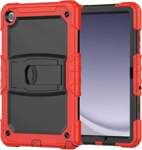 Samsung Galaxy Tab A9 Hoesjes – Schokbestendige Tablethoes – Penhouder – Ingebouwde Screenprotector & Standaard – Rood-Ilumina Benelux
