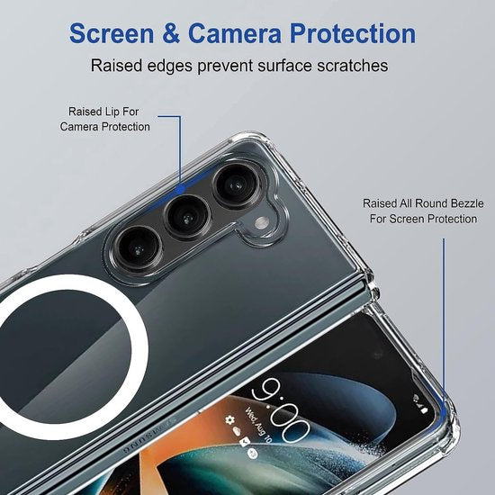 Samsung Galaxy Z Fold 4 Hoesjes – Magnetische Backcover – MagSafe Compatibel – Doorzichtig-Ilumina Benelux