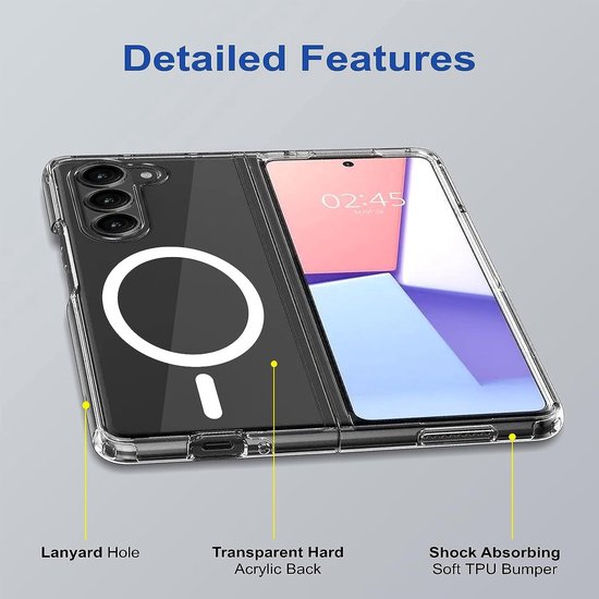 Samsung Galaxy Z Fold 4 Hoesjes – Magnetische Backcover – MagSafe Compatibel – Doorzichtig-Ilumina Benelux